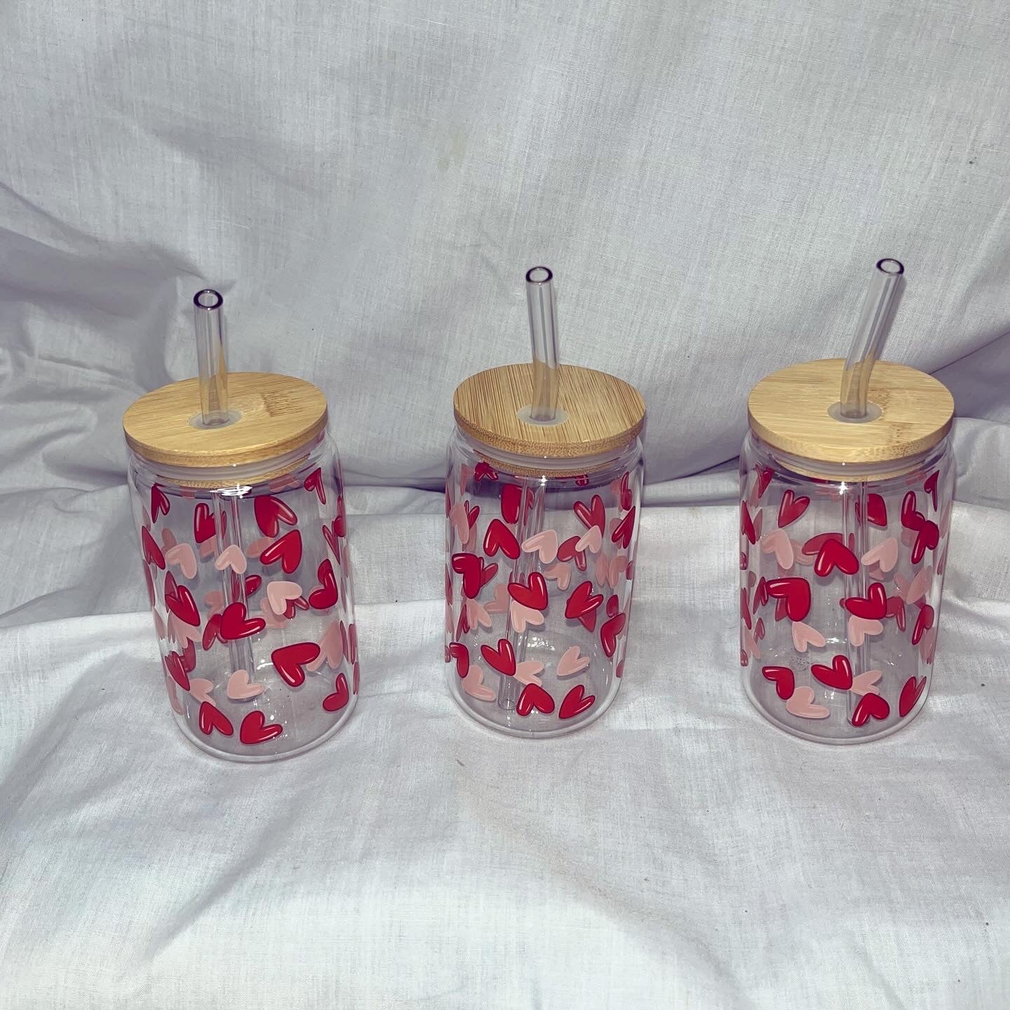 3pcs Valentines heart Printed Coffee Cup