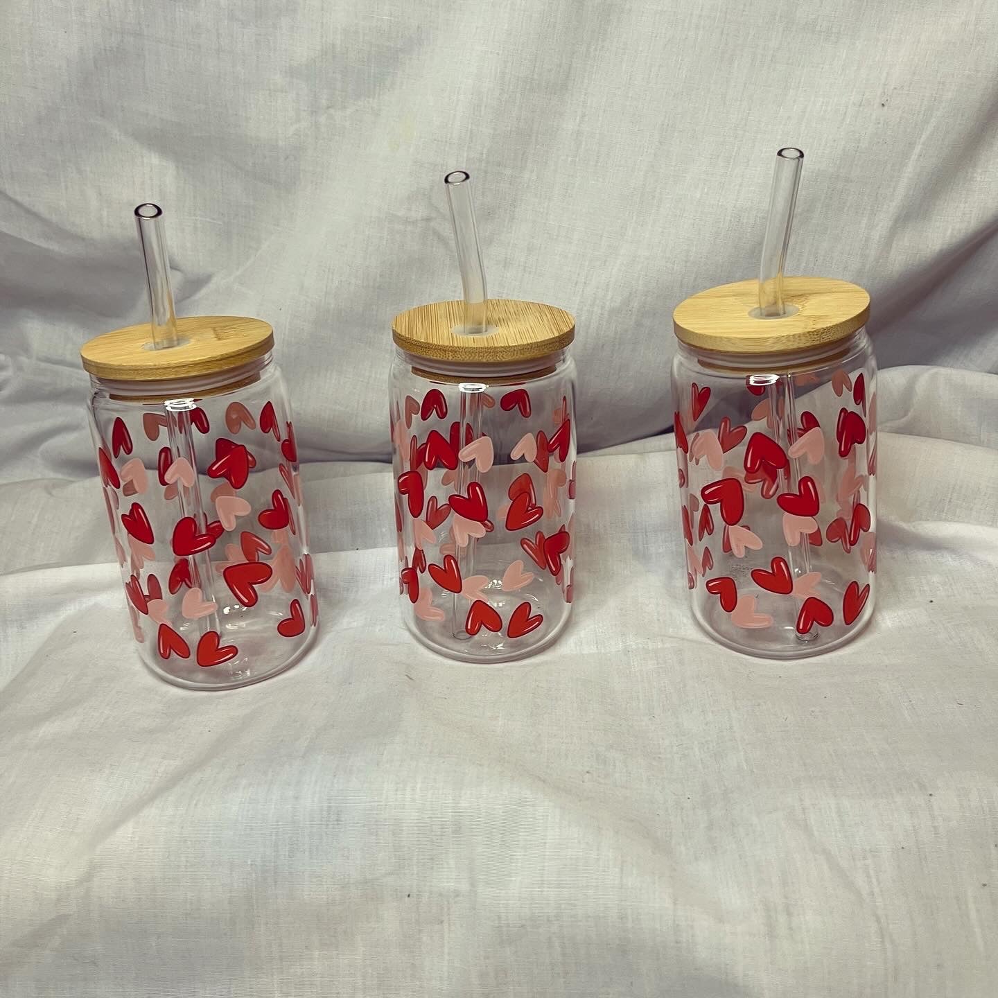 3pcs Valentines heart Printed Coffee Cup