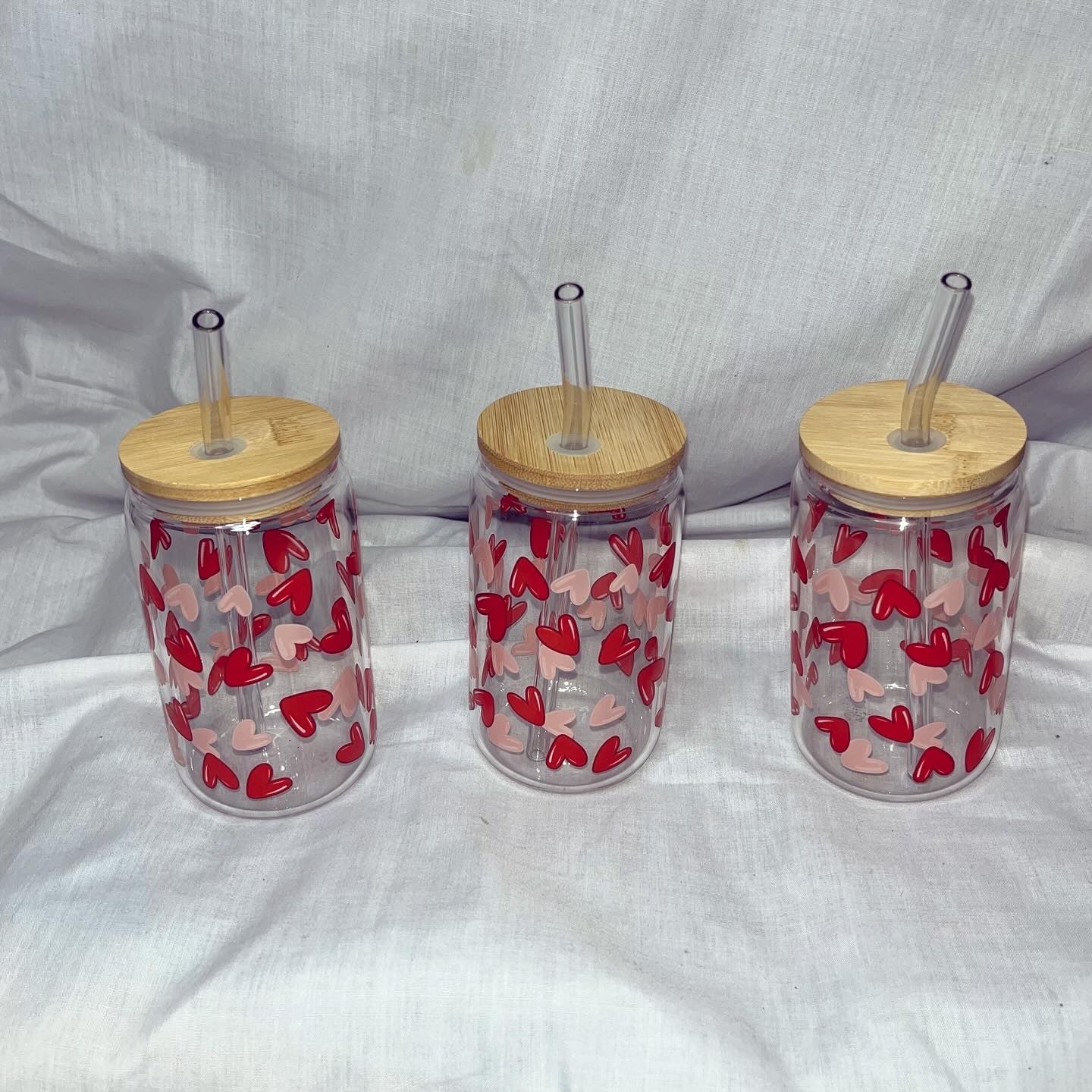 3pcs Valentines heart Printed Coffee Cup