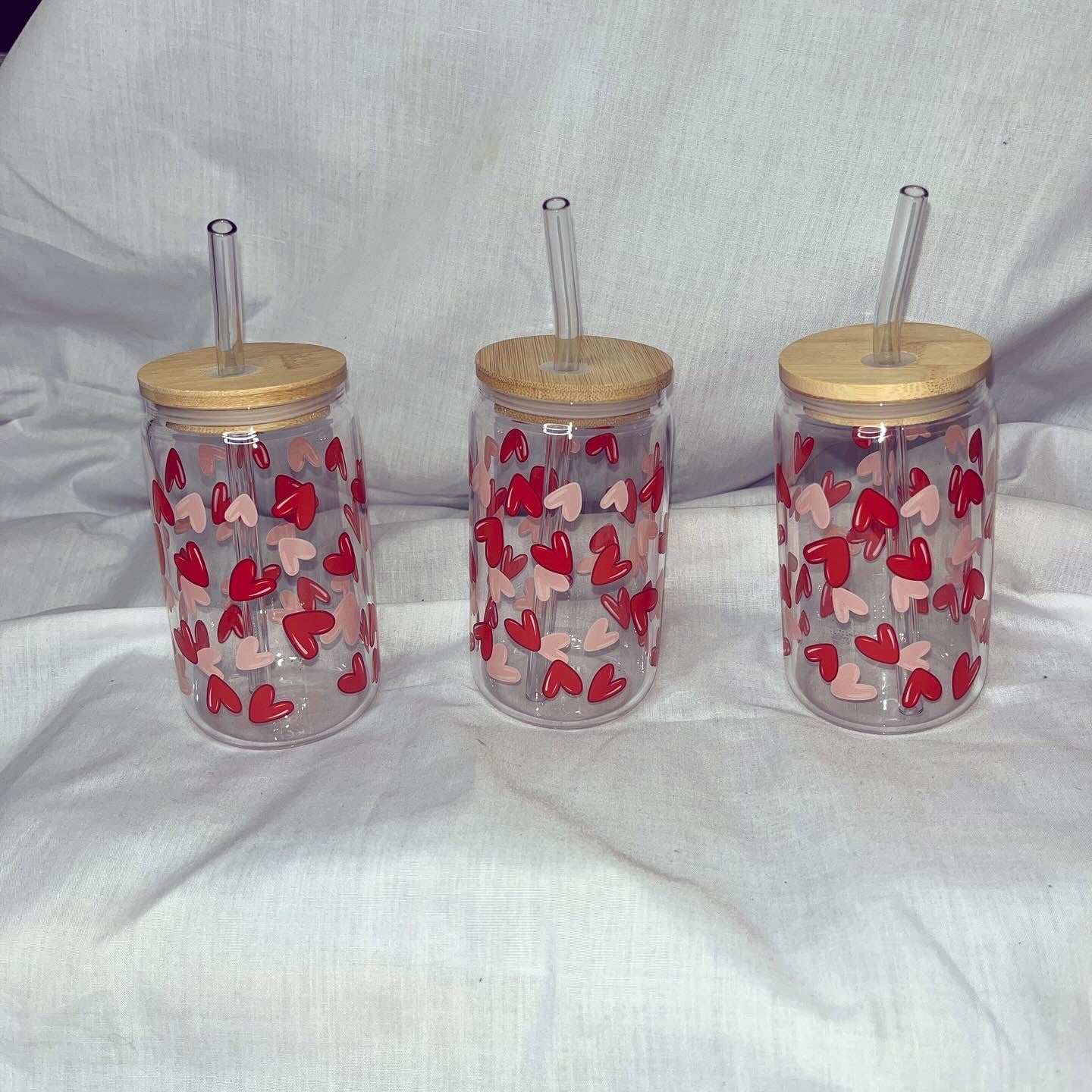 3pcs Valentines heart Printed Coffee Cup