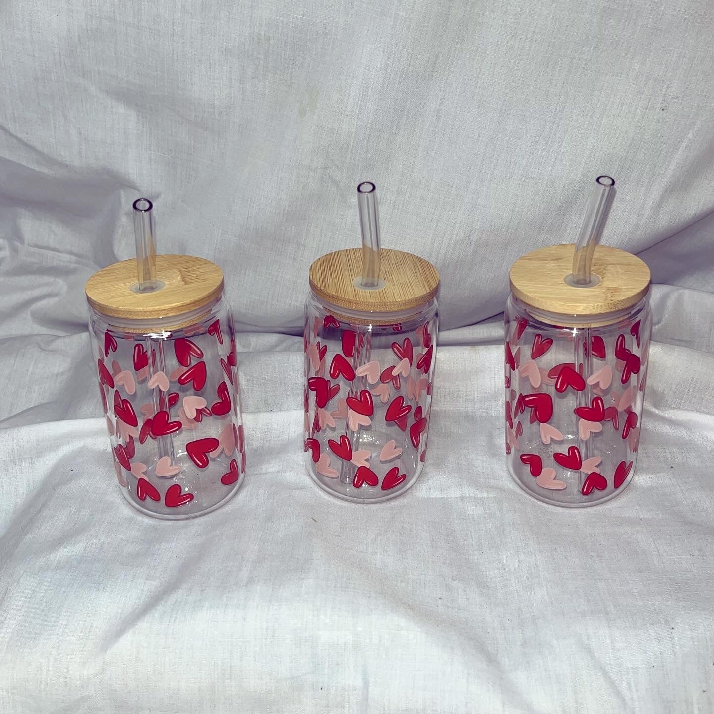 3pcs Valentines heart Printed Coffee Cup
