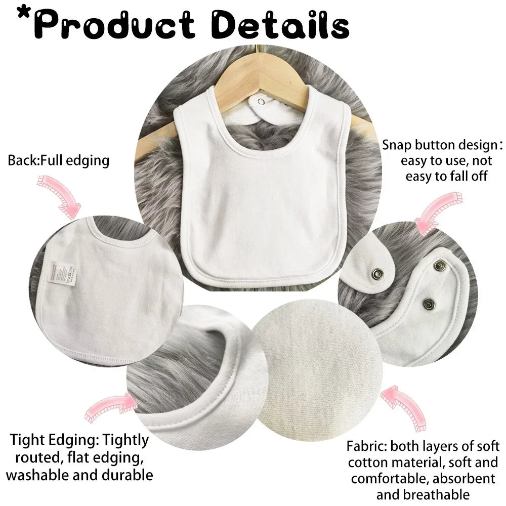 Personalised Baby Bibs Custom Initial Wite Name Boy Girl Cotton Bib Newborn Saliva Towel Cute Bear Print Bib Baby Shower Gift