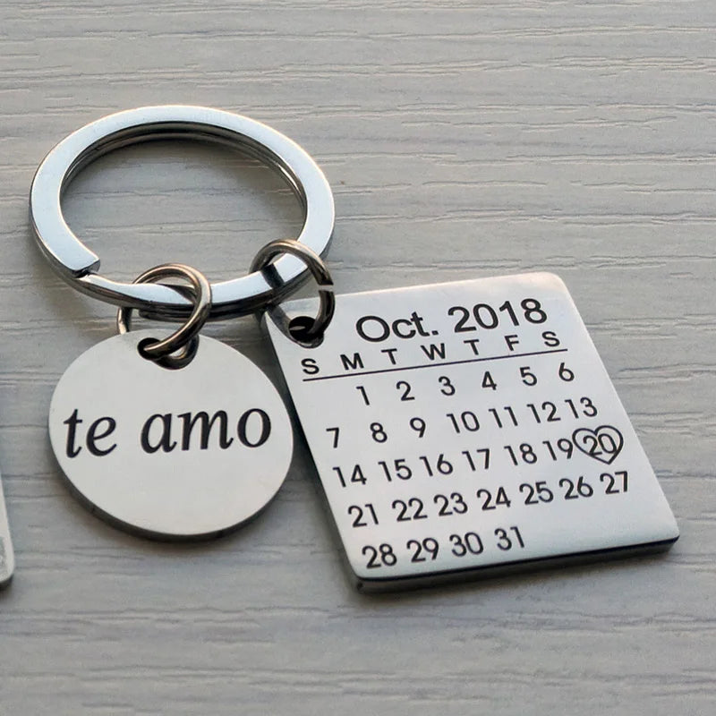 Personalised Calendar Engraved Keyring