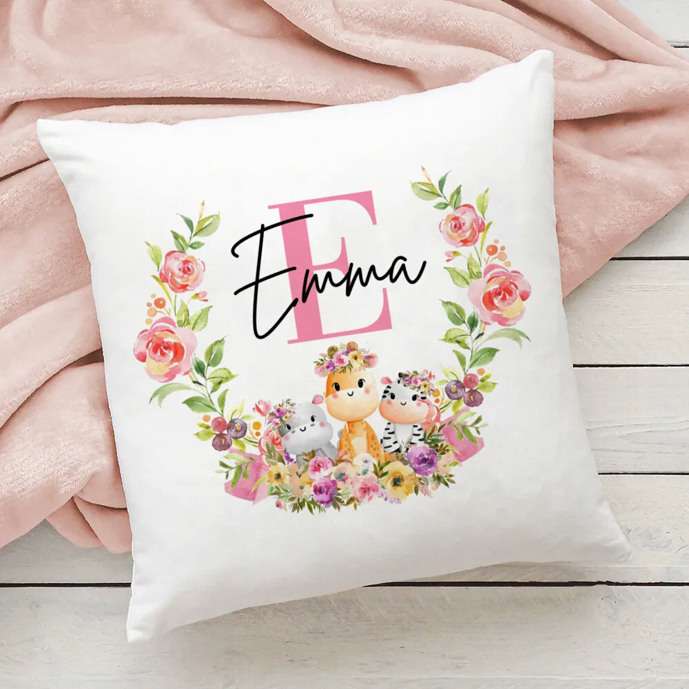 Personalised Pillow Case Animal with Name
