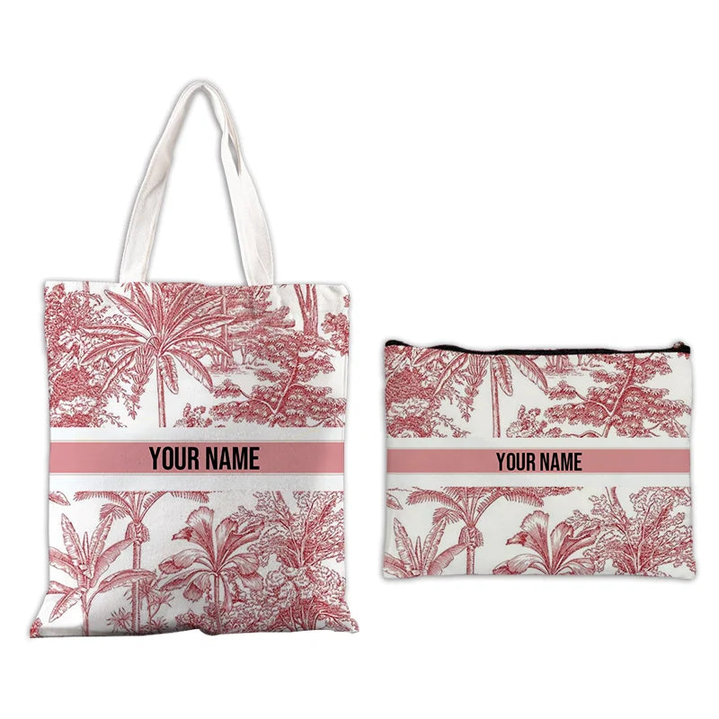 Custom Makeup & Tote Handbag Set