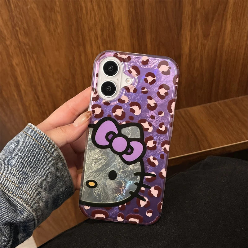 Hello Kitty Leopard Print Diamond Bow Phone Case