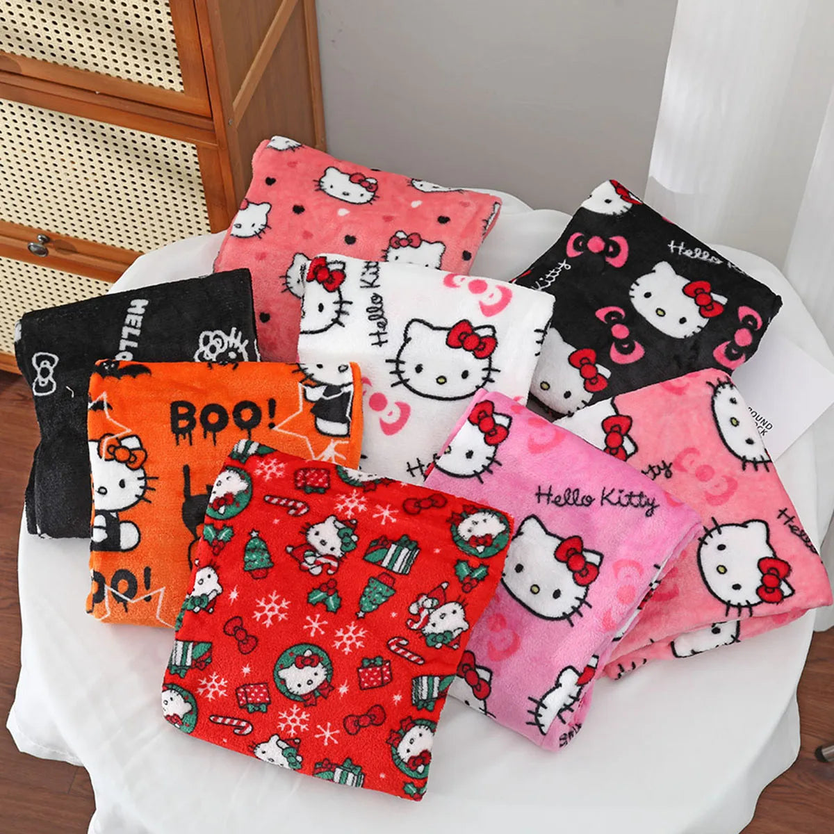 sanrio Cartoon Hello Kitty trousers Christmas Halloween Boys girls Clothes Accessories Children's Autumn winter sleeping pants