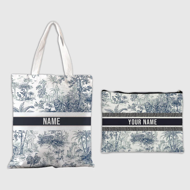 Custom Makeup & Tote Handbag Set