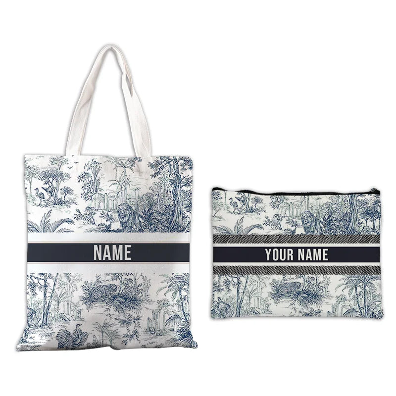 Custom Makeup & Tote Handbag Set