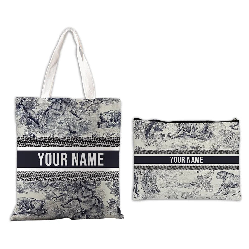 Custom Makeup & Tote Handbag Set