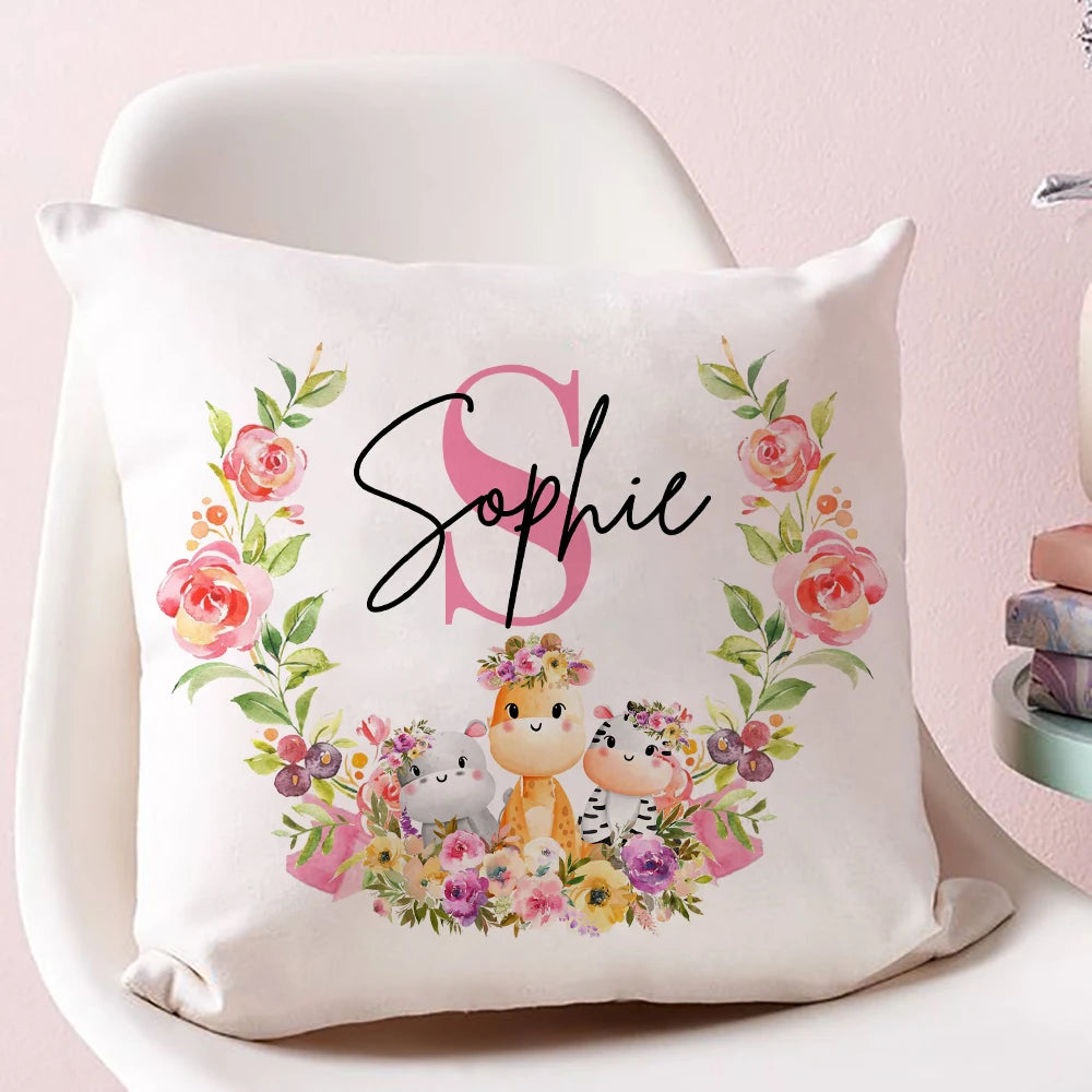 Personalised Pillow Case Animal with Name