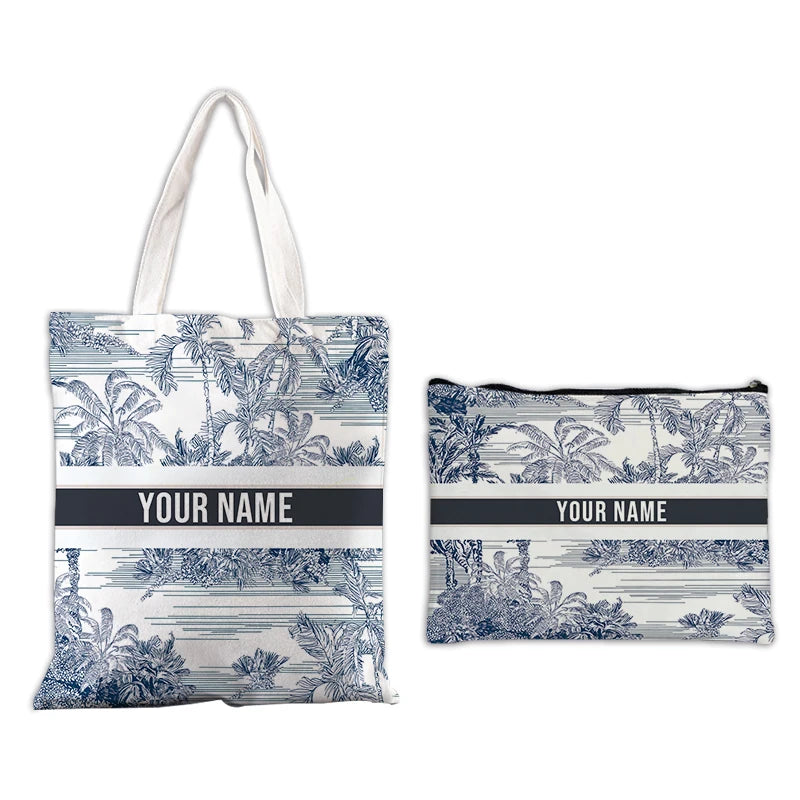 Custom Makeup & Tote Handbag Set