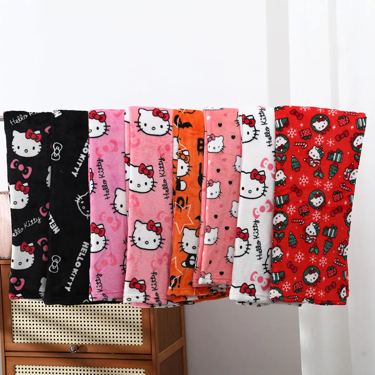 sanrio Cartoon Hello Kitty trousers Christmas Halloween Boys girls Clothes Accessories Children's Autumn winter sleeping pants