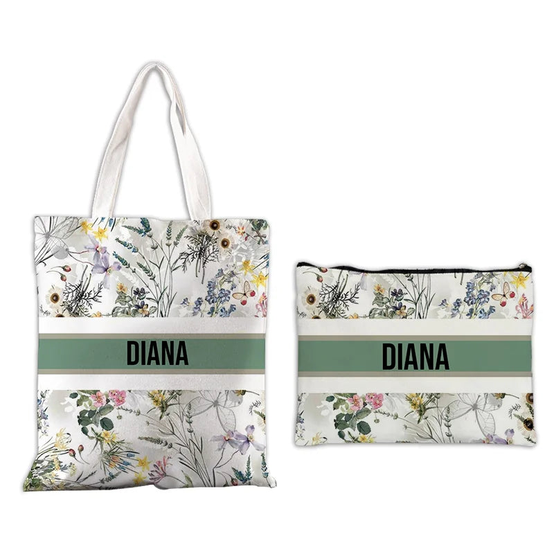 Custom Makeup & Tote Handbag Set