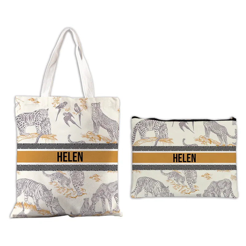 Custom Makeup & Tote Handbag Set