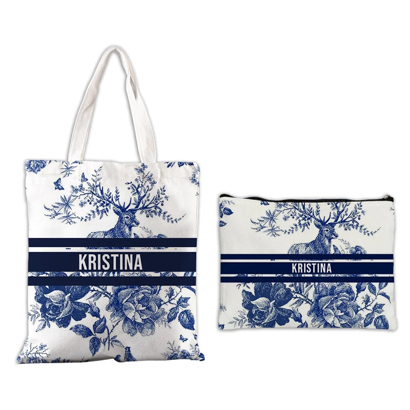 Custom Makeup & Tote Handbag Set