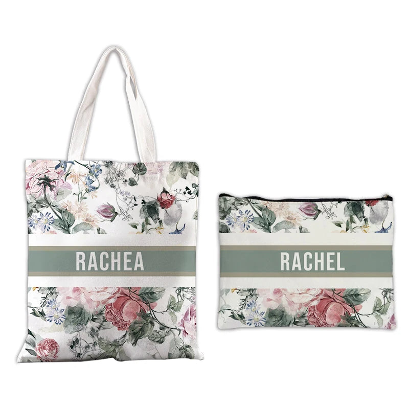 Custom Makeup & Tote Handbag Set