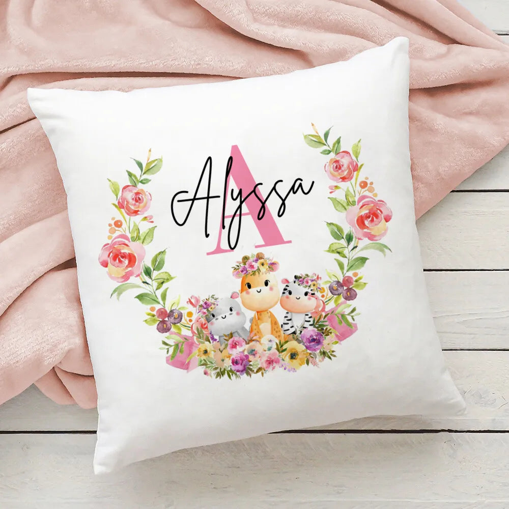 Personalised Pillow Case Animal with Name