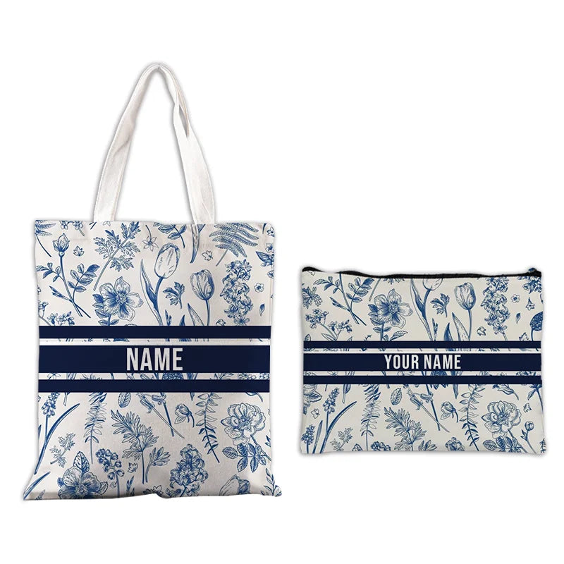 Custom Makeup & Tote Handbag Set