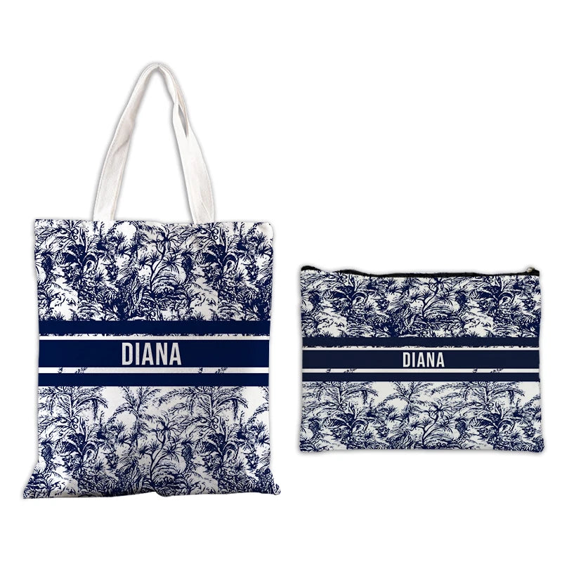 Custom Makeup & Tote Handbag Set