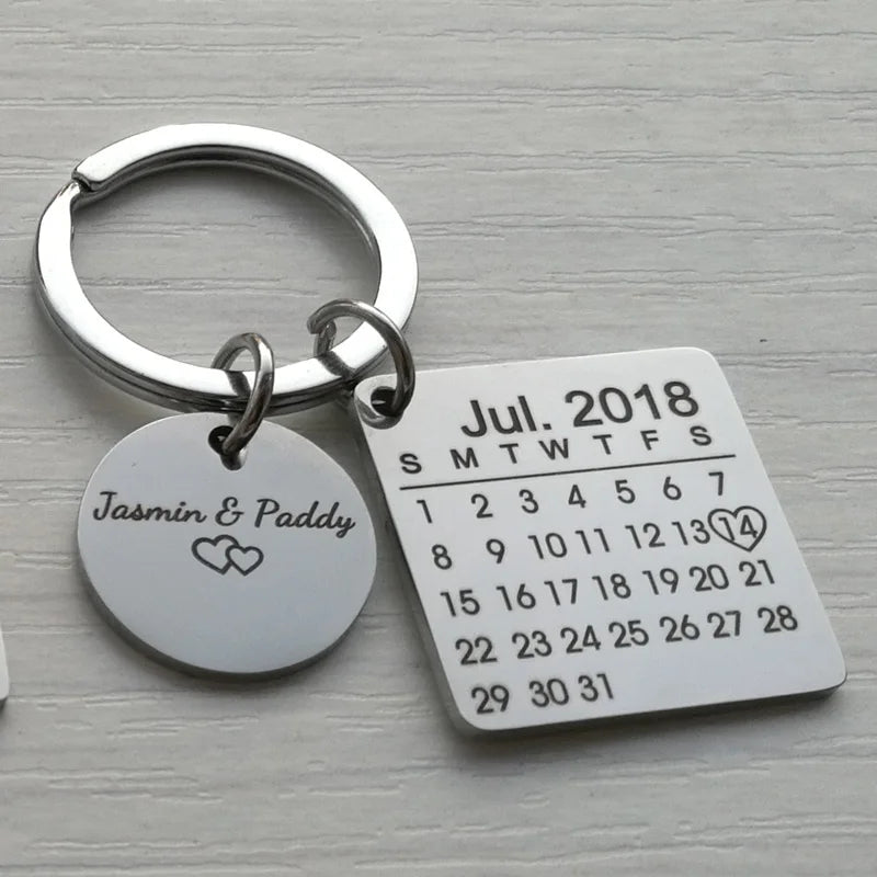 Personalised Calendar Engraved Keyring
