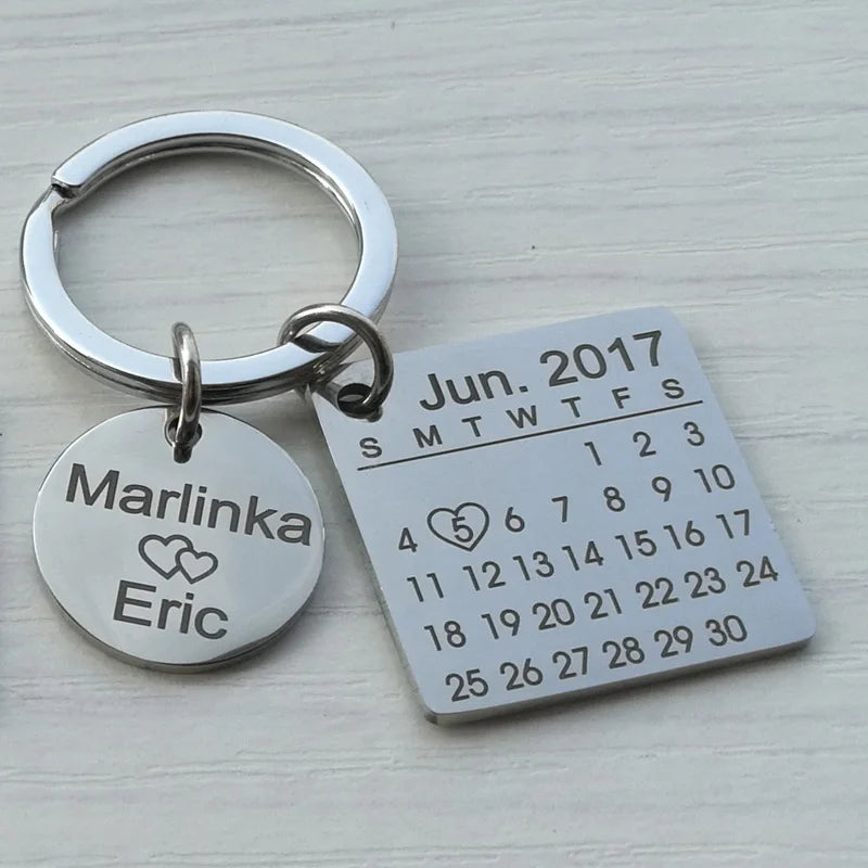 Personalised Calendar Engraved Keyring