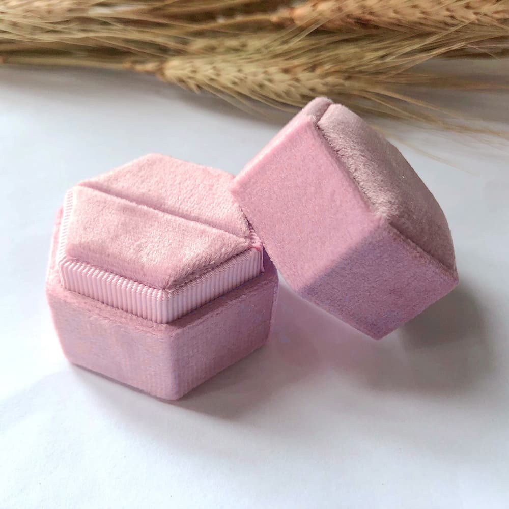Velvet Ring Box customised Wedding Engagement Ring Box