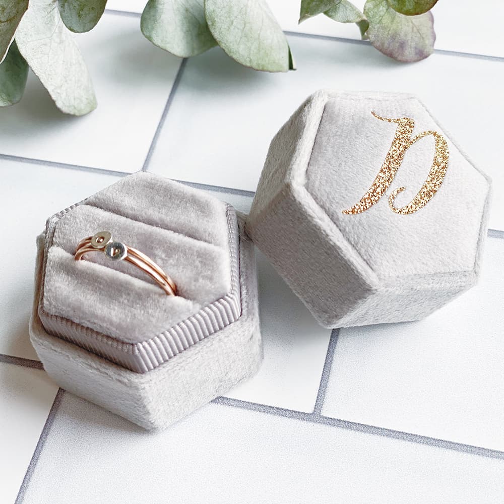 Velvet Ring Box customised Wedding Engagement Ring Box