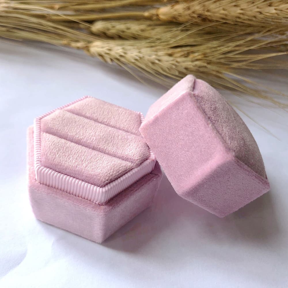 Velvet Ring Box customised Wedding Engagement Ring Box