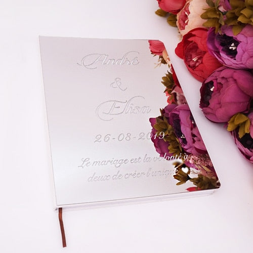 Custom Wedding/Baptism Acrylic Mirror White Blank Guestbook