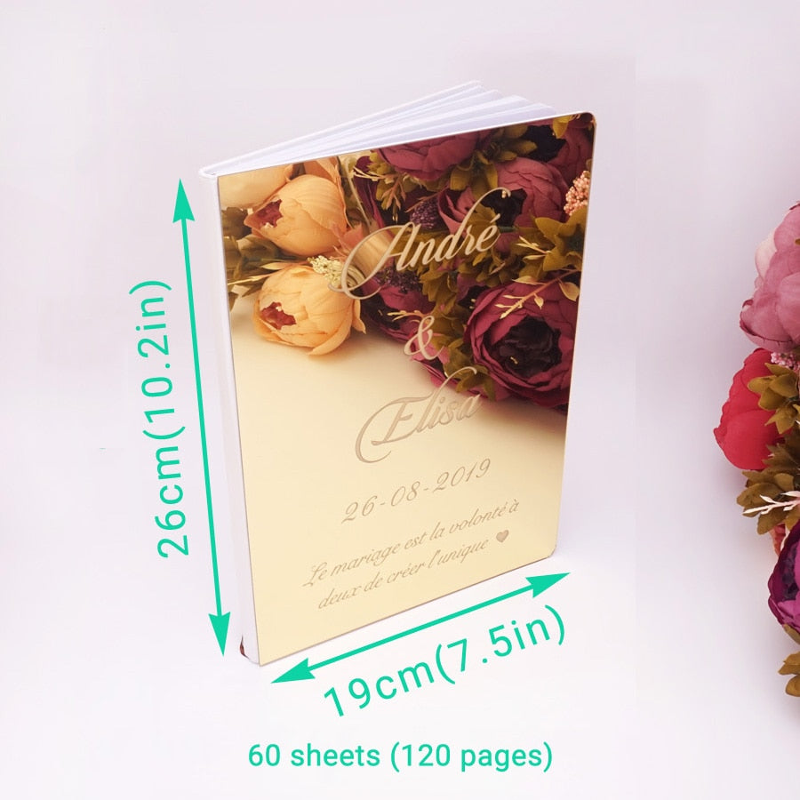 Custom Wedding/Baptism Acrylic Mirror White Blank Guestbook