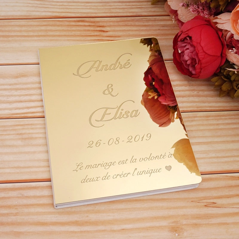 Custom Wedding/Baptism Acrylic Mirror White Blank Guestbook