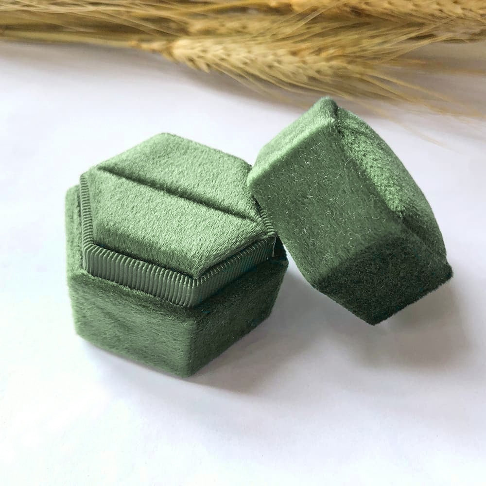 Velvet Ring Box customised Wedding Engagement Ring Box