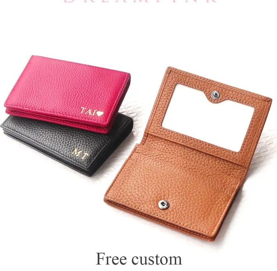 Customised Genuine Cow Leather Card Holder