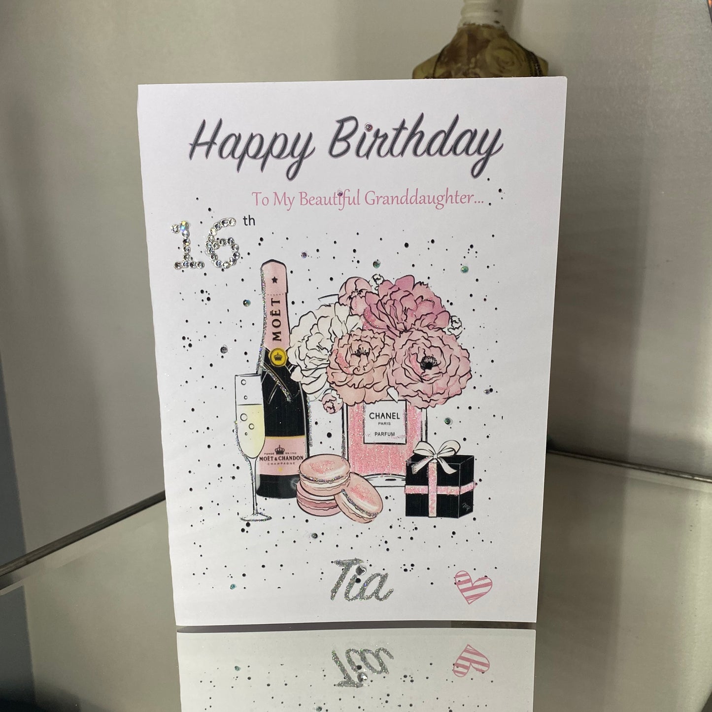 Champagne Flower Birthday card