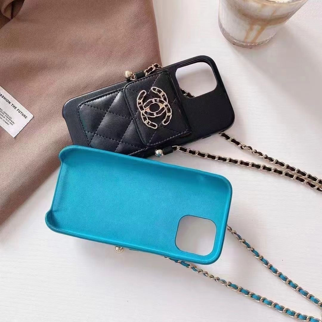 Leather Ceecee Chain iPhone case Purse Wallet