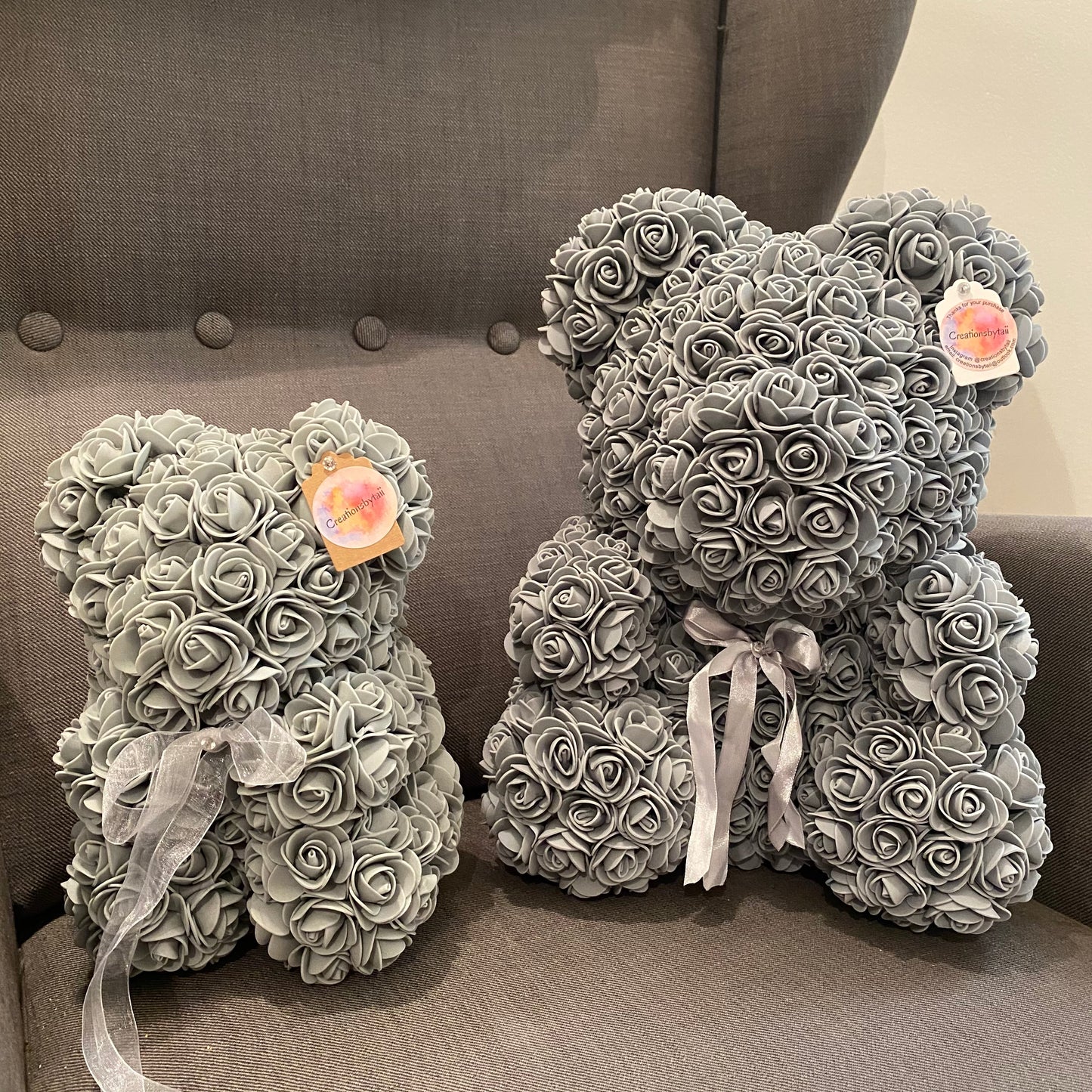 Grey Forever Lasting Rose Bear