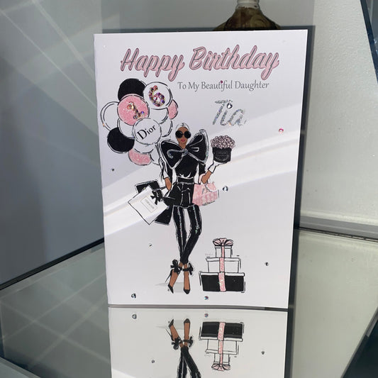 Fashion Balloon Birthday Card