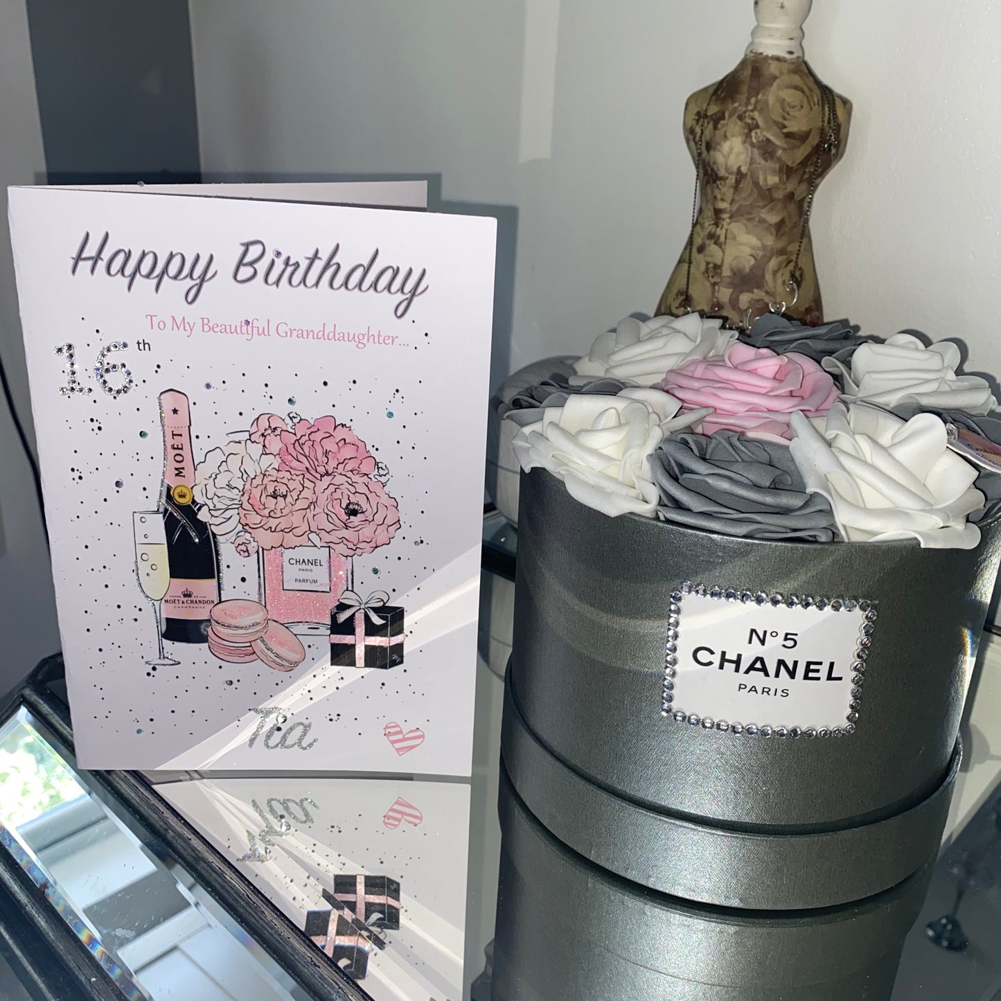 Champagne Flower Birthday card