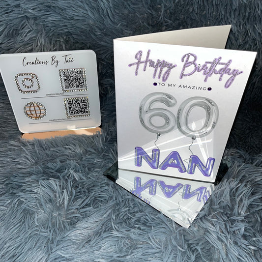 Nan/ Mum Number Balloon Birthday Card