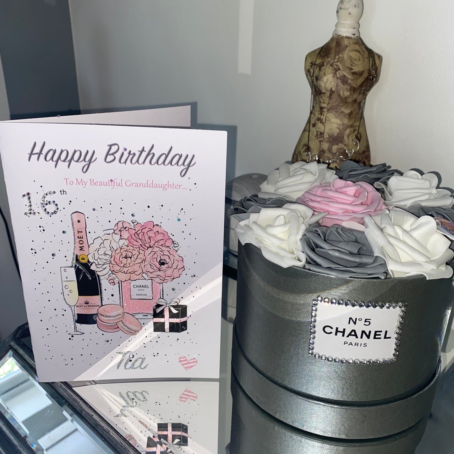 Champagne Flower Birthday card