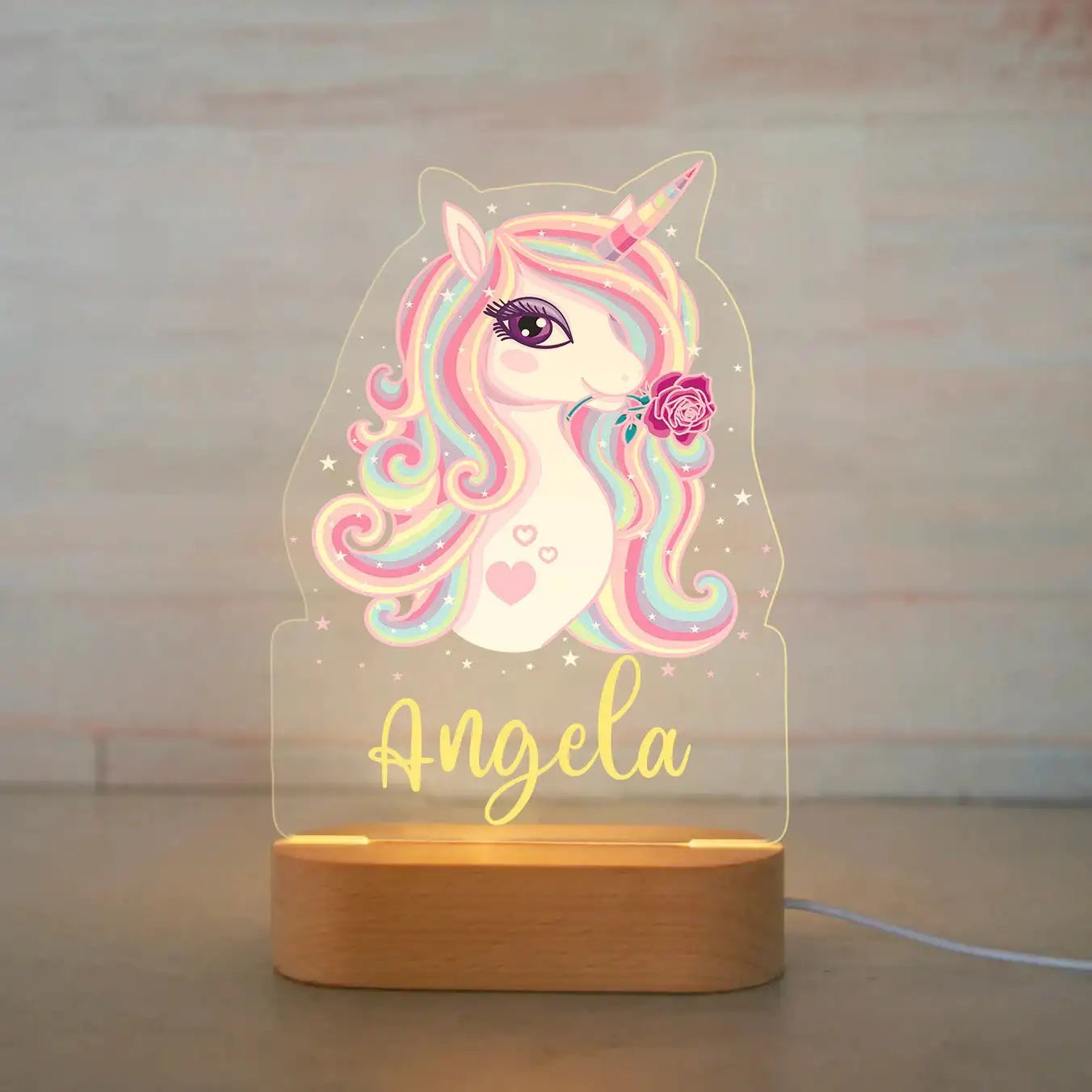 Personalized Children Animal Night Light Custom Name Acrylic Lamp Baby Kids Bedroom Decoration Neonate Birthday Christmas Gift