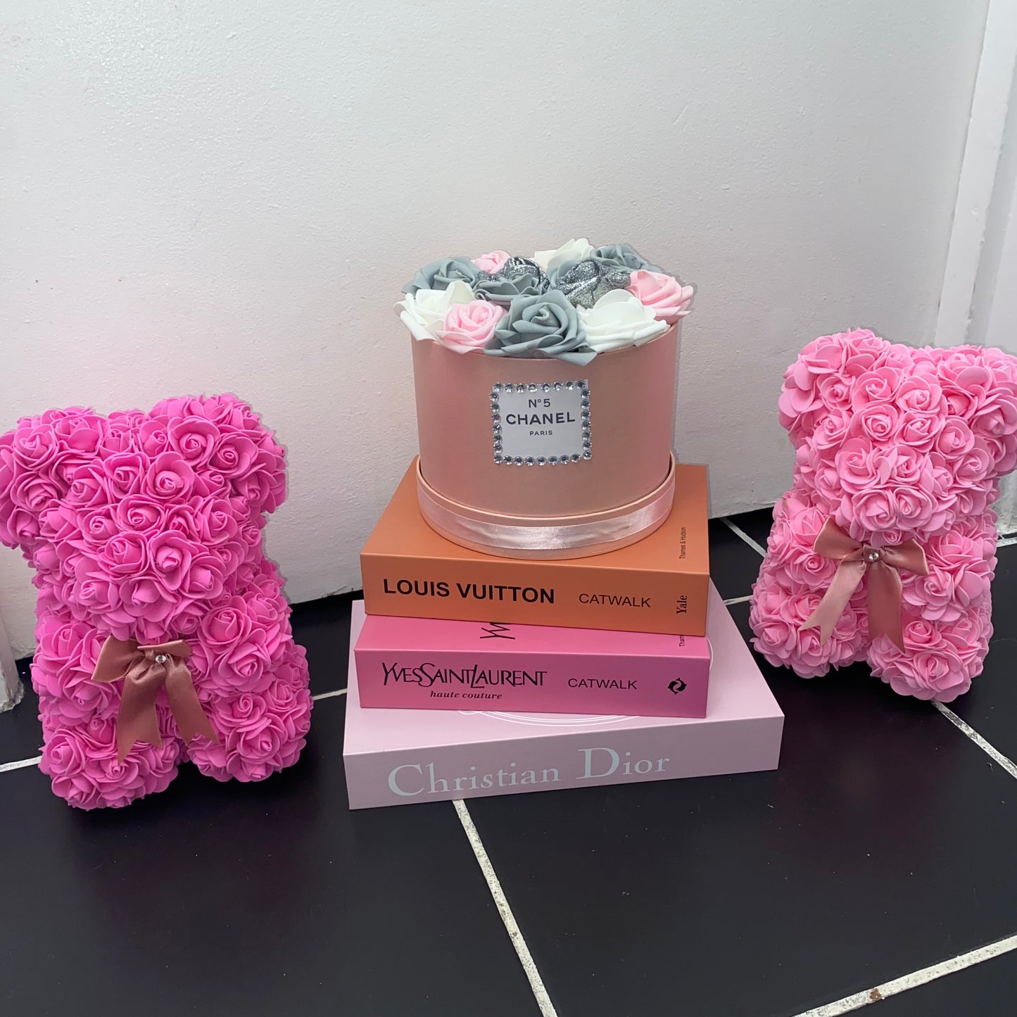 Small light Pink Rose Bear