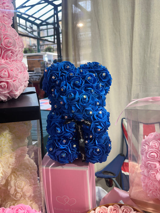 Blue Forever Lasting Rose Bear