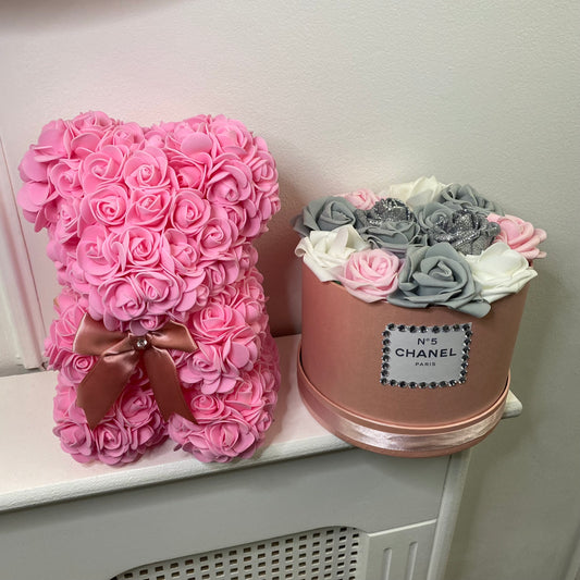 Small light Pink Rose Bear