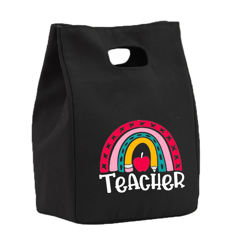 Rainbow Best Teacher Lunch Thermal Insulated Tote Bag