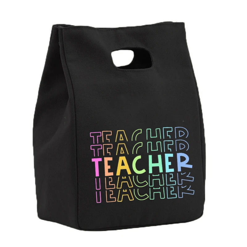 Rainbow Best Teacher Lunch Thermal Insulated Tote Bag