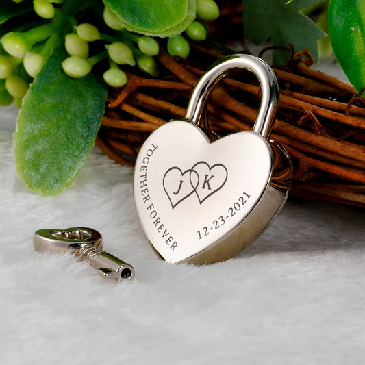 Customised Initials Padlock Key Valentine's Love Gifts