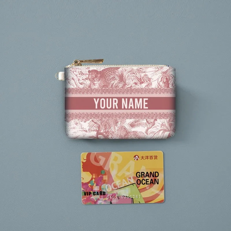 Personalized Customized Letters Custom Clutch Bag Women Wallet Mini Shopping Traveling Portable Card Bag Zip Pocket Coin Purse