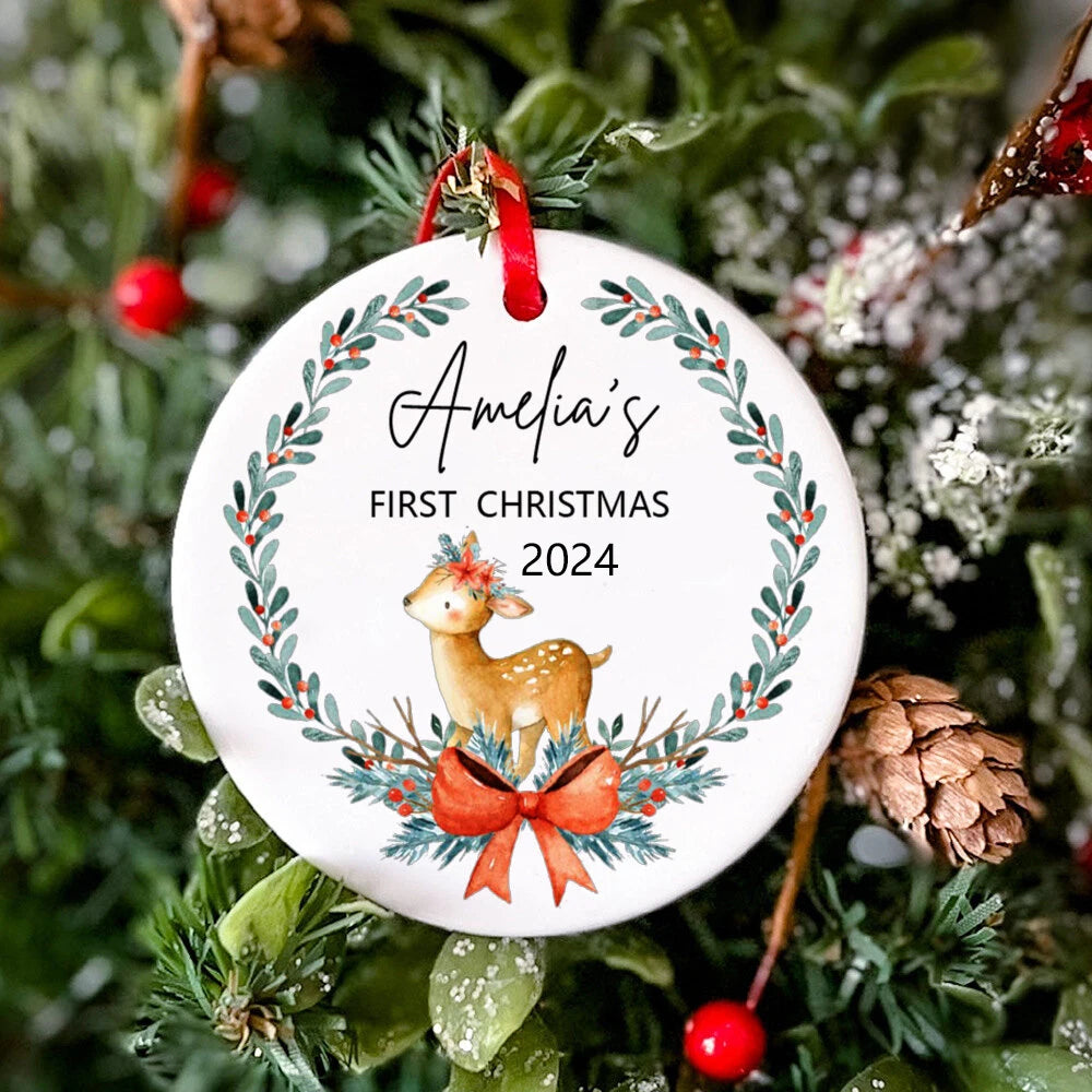 Personalised Christmas Baby Ornament Keepsake bauble